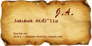 Jakubek Atália névjegykártya